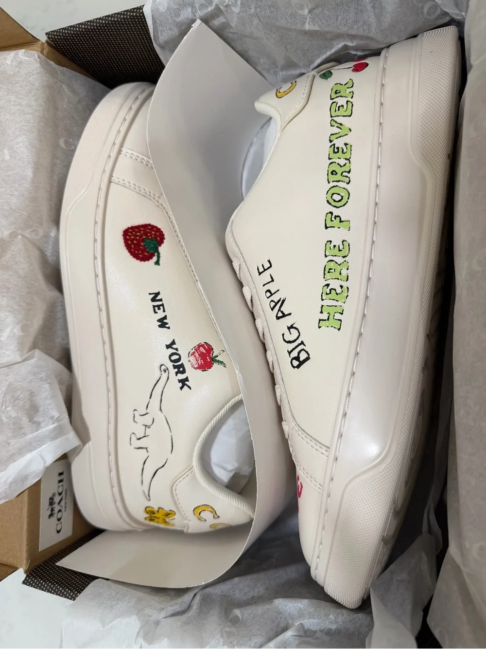 Coach cream graphic 'New York Big Apple' sneakers